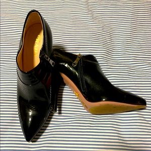 Prada Black Bootie Patent Leather Size 38